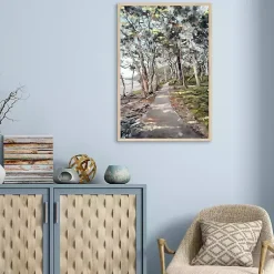 Kirklands Home Canvas Art|River Path Framed Canvas Art Print Multi