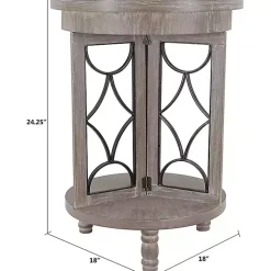 Kirklands Home Accent & End Tables|Roberta Wood Decorative Metal Accent Table Gray