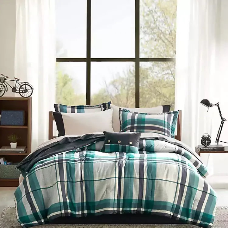 Kirklands Home Comforters|Roger Plaid 9-pc. Full Comforter Set