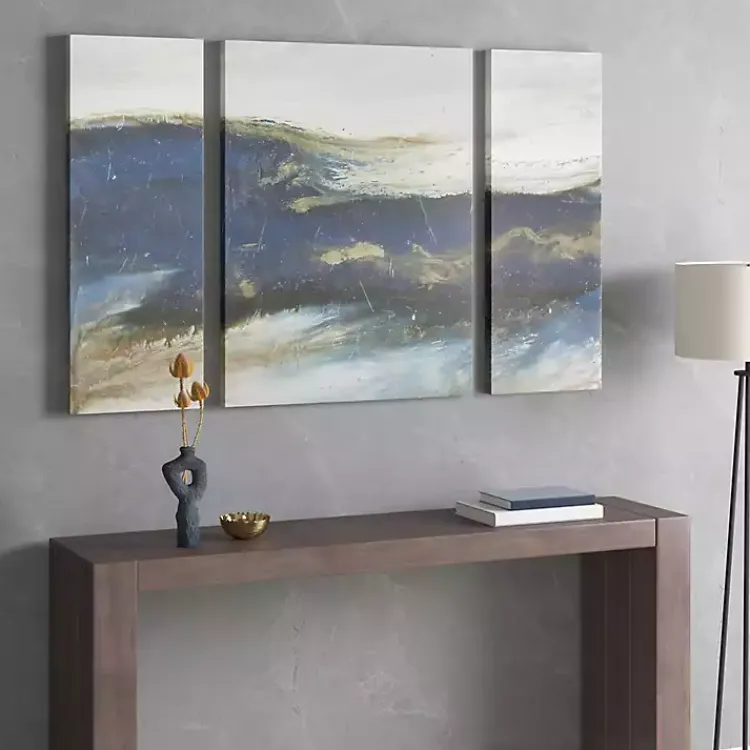 Kirklands Home Canvas Art|Rolling Waves Blur Canvas Art Prints, Set of 3