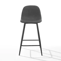 Kirklands Home Bar Stools & Counter Height Stools|Rorke Faux Leather Counter Stools, Set of 2 Black