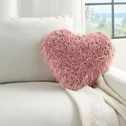 New Rose Shaggy Heart Shaped Pillow Valentines Day Decorations