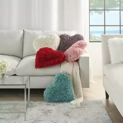 New Rose Shaggy Heart Shaped Pillow Valentines Day Decorations