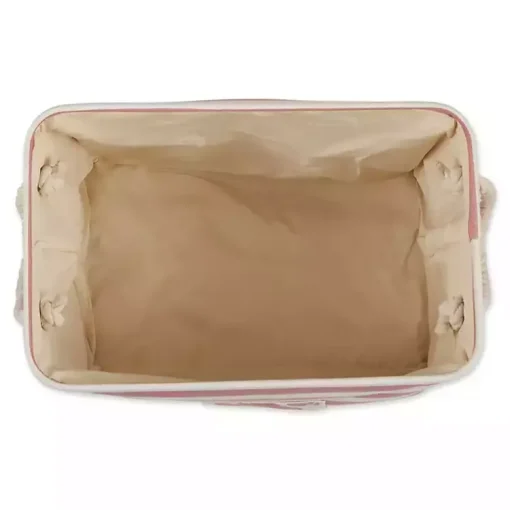 Rose Striped Paw Large Rectangular Pet Bin Baskets & Boxes
