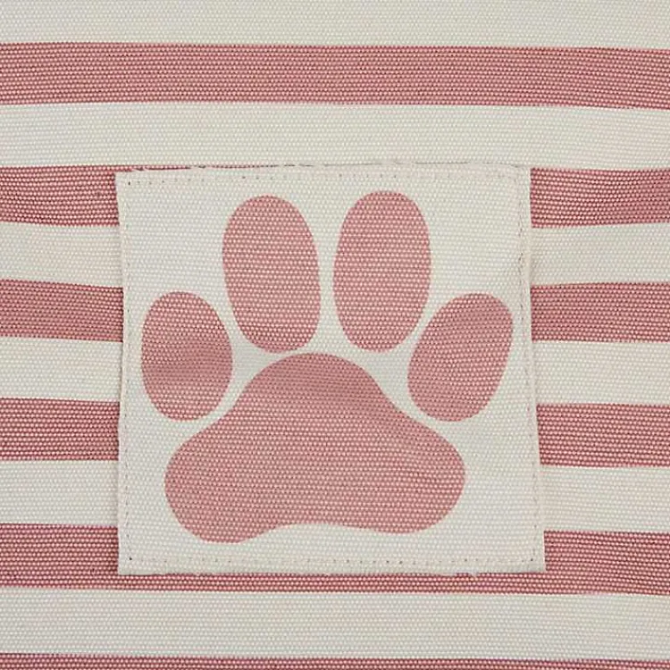 Rose Striped Paw Large Rectangular Pet Bin Baskets & Boxes