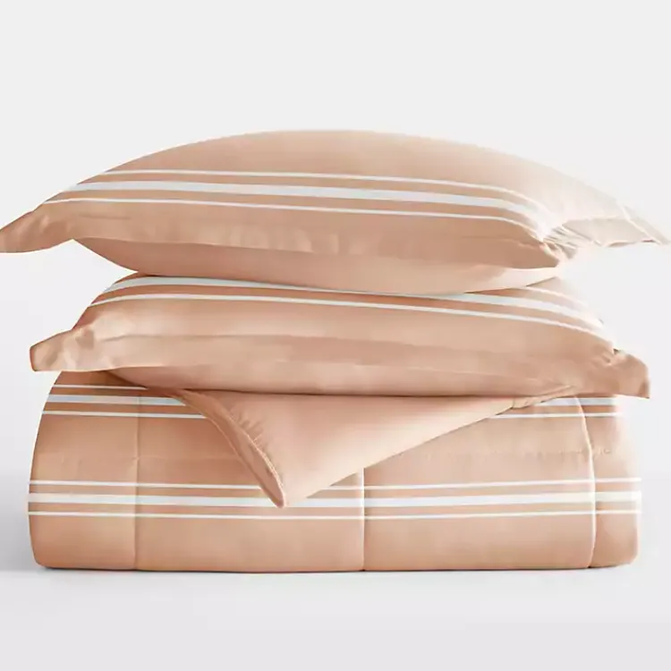 Kirklands Home Comforters|Rose Striped Reversible 3-pc. Queen Comforter Set Pink