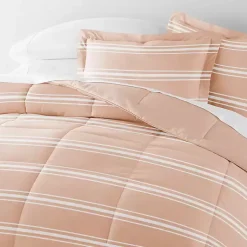 Kirklands Home Comforters|Rose Striped Reversible 3-pc. King Comforter Set Pink
