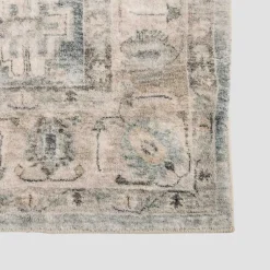 Kirklands Home Area Rugs|Rosette Dusty Aqua Area Rug, 5x7