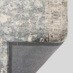 Kirklands Home Area Rugs|Rosette Dusty Aqua Area Rug, 5x7