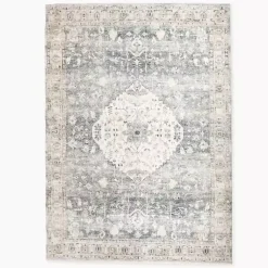 Kirklands Home Area Rugs|Rosette Dusty Aqua Area Rug, 7x9