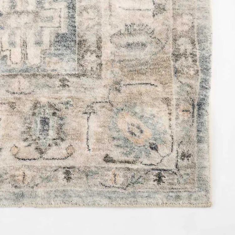 Kirklands Home Area Rugs|Rosette Dusty Aqua Area Rug, 7x9