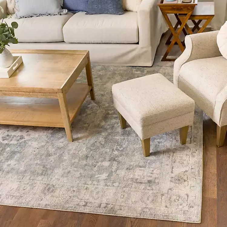 Kirklands Home Area Rugs|Rosette Dusty Aqua Area Rug, 7x9