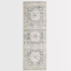 Kirklands Home Area Rugs|Rosette Dusty Aqua Runner