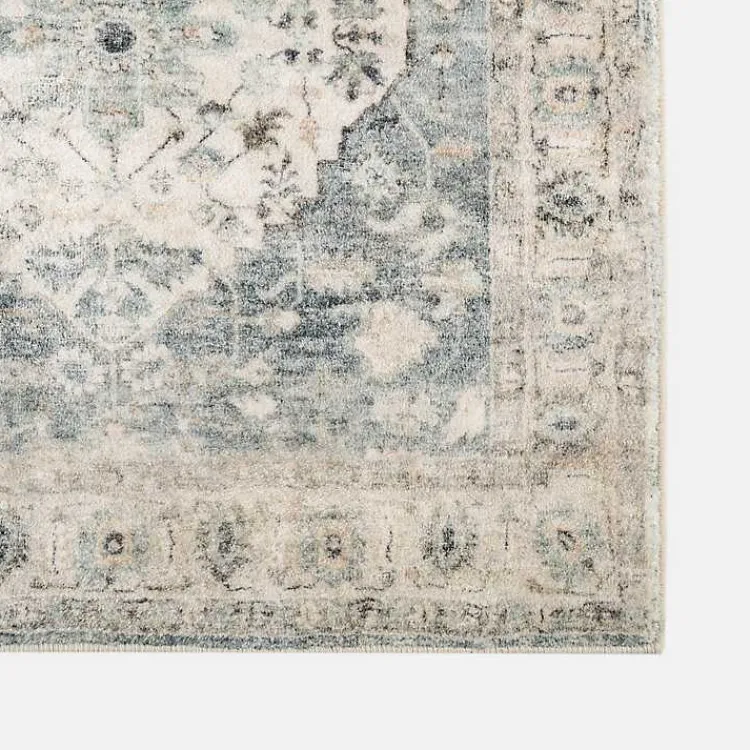 Kirklands Home Area Rugs|Rosette Dusty Aqua Runner