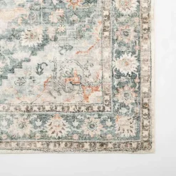 Kirklands Home Area Rugs|Rosette Green and Ivory Area Rug, 5x7