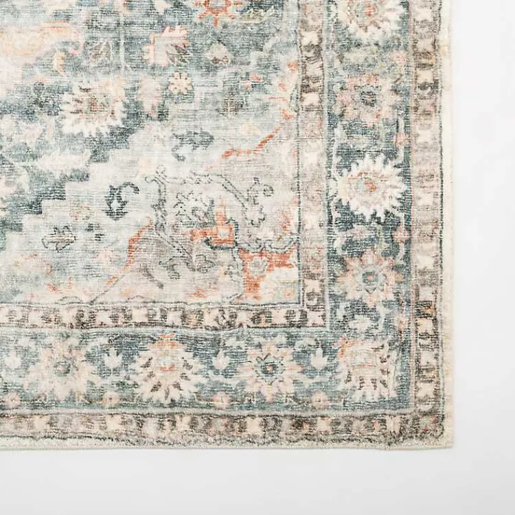 Kirklands Home Area Rugs|Rosette Green and Ivory Area Rug, 7x9