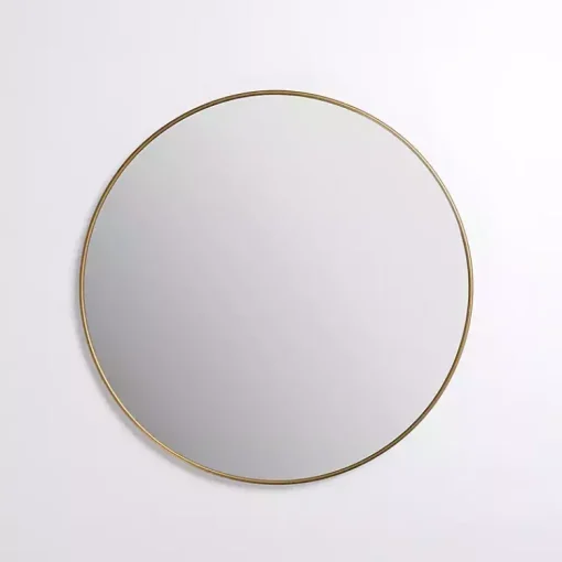 Kirklands Home Framed Mirrors|Round Antique Brass Nouveau Wall Mirror