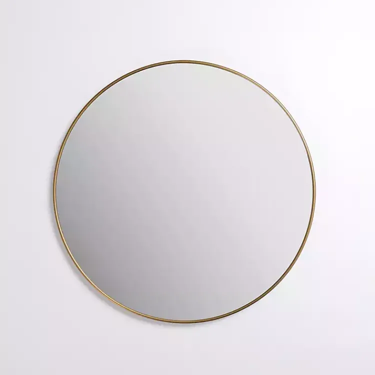 Kirklands Home Framed Mirrors|Round Antique Brass Nouveau Wall Mirror