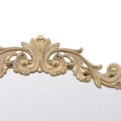 Kirklands Home Decorative Mirrors|Round Antique Floral Scroll Mirror, 39 in. Gold