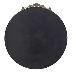 Kirklands Home Decorative Mirrors|Round Antique Floral Scroll Mirror, 39 in. Gold