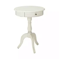 Kirklands Home Accent & End Tables|Round Antique Pedestal Accent Table White