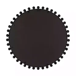 Kirklands Home Decorative Mirrors|Round Black Beaded Metal Wall Mirror