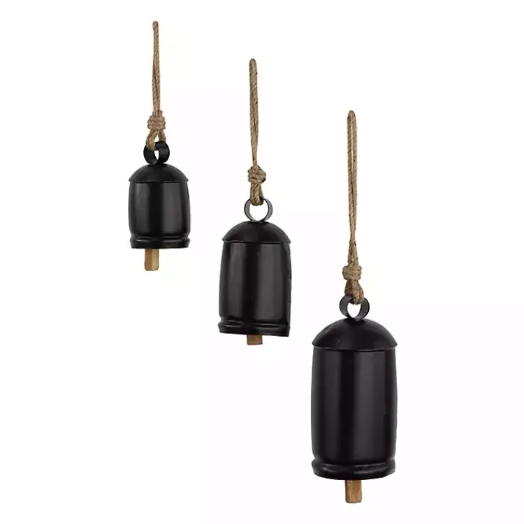 Hot Round Iron Hanging Bells, Set of 3 Decorative Accents
