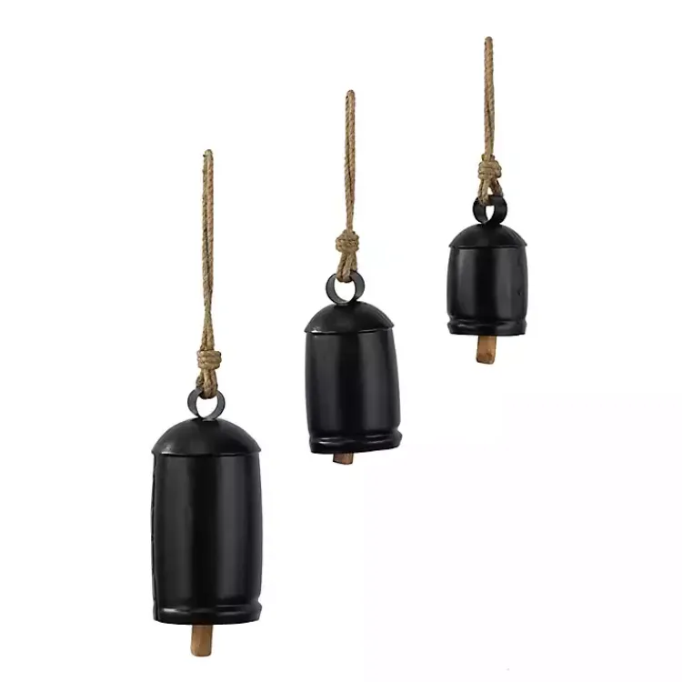 Hot Round Iron Hanging Bells, Set of 3 Decorative Accents