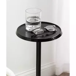 Kirklands Home Accent & End Tables|Round Metal Layla Accent Table Black