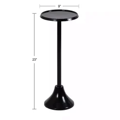 Kirklands Home Accent & End Tables|Round Metal Layla Accent Table Black
