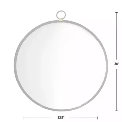 Kirklands Home Decorative Mirrors|Round Metal Mirror with Ring Black