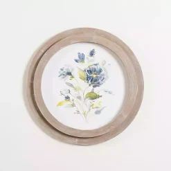 Kirklands Home Framed Art|Round Blue Florals I Framed Art Print