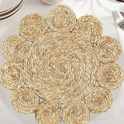 Kirklands Home Table Linens|Round Braided Natural Jute Placemats, Set of 2 Tan