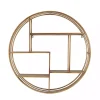 Kirklands Home Shelves|Round Bronze Metal and Tiered Wood Wall Shelf