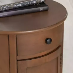 Kirklands Home Accent & End Tables|Round Beckly Accent Table Brown