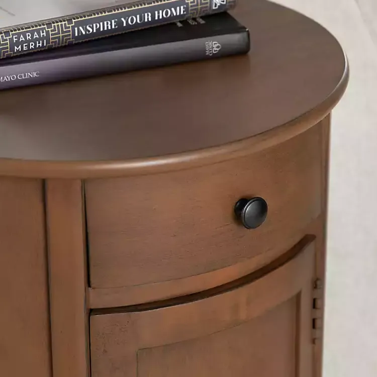 Kirklands Home Accent & End Tables|Round Beckly Accent Table Brown