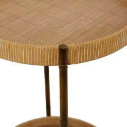 Kirklands Home Accent & End Tables|Round Rattan 2-Tier Side Table Brown