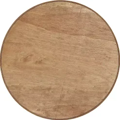 Kirklands Home Serving & Entertaining|Round Wood Coffee Bar Tray Brown