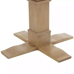 Kirklands Home Dining Tables|Round Brown Wood Pedestal Base Dining Table