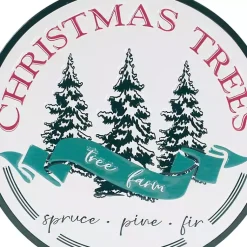 Best Round Christmas Tree Farm Metal Wall Plaque Christmas Art & Wall Decor
