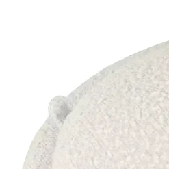 Kirklands Home Benches & Ottomans|Round Cream Boucle Storage Ottoman Ivory