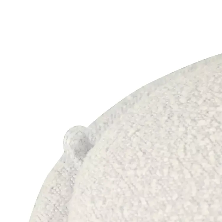 Kirklands Home Benches & Ottomans|Round Cream Boucle Storage Ottoman Ivory