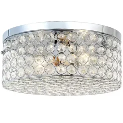 Kirklands Home Flush Mount Lighting|Round Crystal Flush Mount Ceiling Light Clear