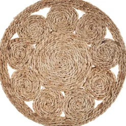 Kirklands Home Table Linens|Round Decorative Braided Jute Placemats, Set of 2 Tan