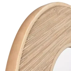 Kirklands Home Decorative Mirrors|Round Elyas Natural Rattan Wall Mirror