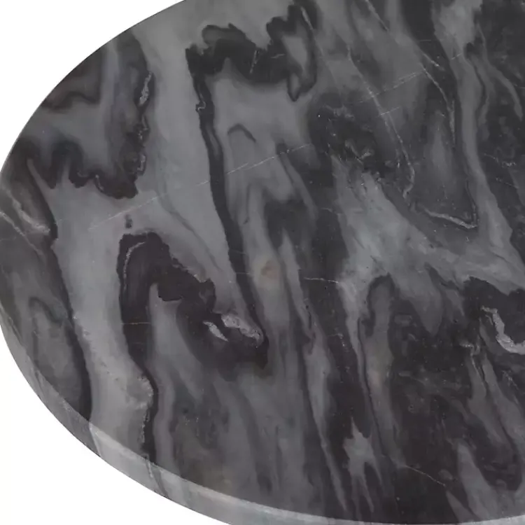Kirklands Home Accent & End Tables|Round Geller Marble Accent Table Black