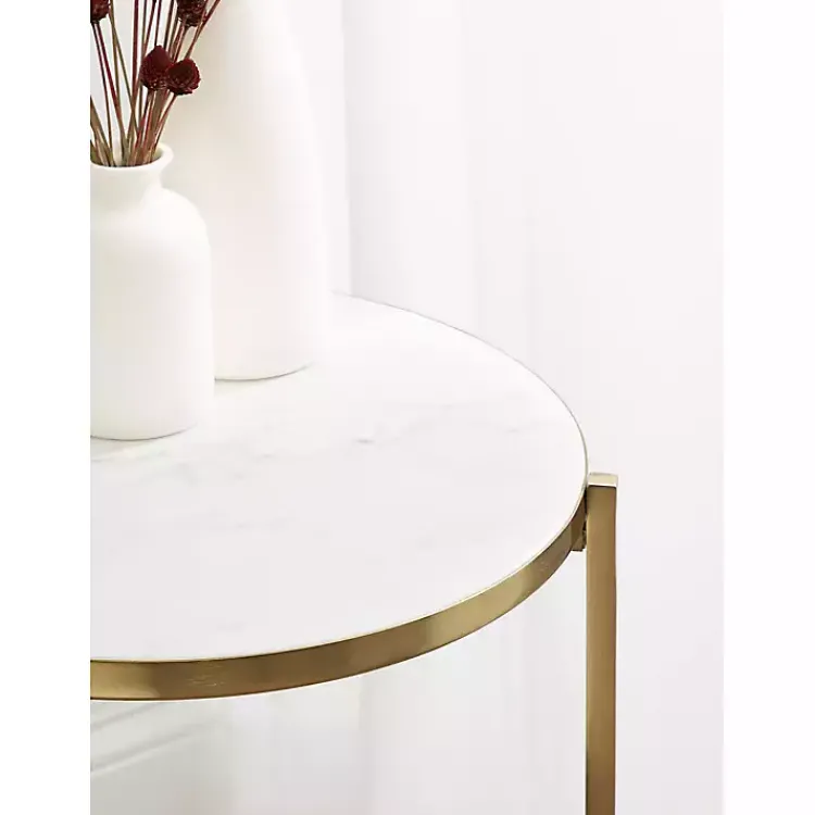 Kirklands Home Accent & End Tables|Round Aguilar Accent Table Gold