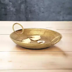 Sale Round Cast Iron Dish with Handles Decorative Bowls & Jars