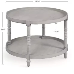 Kirklands Home Coffee Tables|Round Bellport Coffee Table Gray