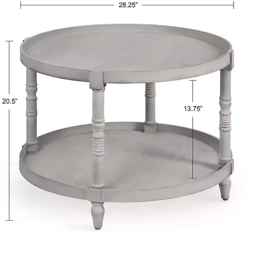 Kirklands Home Coffee Tables|Round Bellport Coffee Table Gray